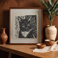 Kattekwaad - Lino print